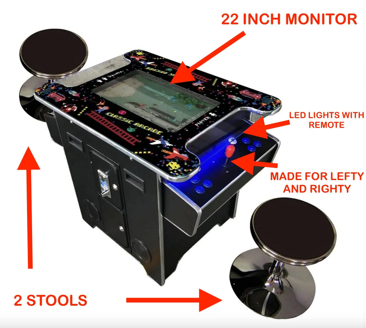 60-in-1 Cocktail Arcade - 22" Screen