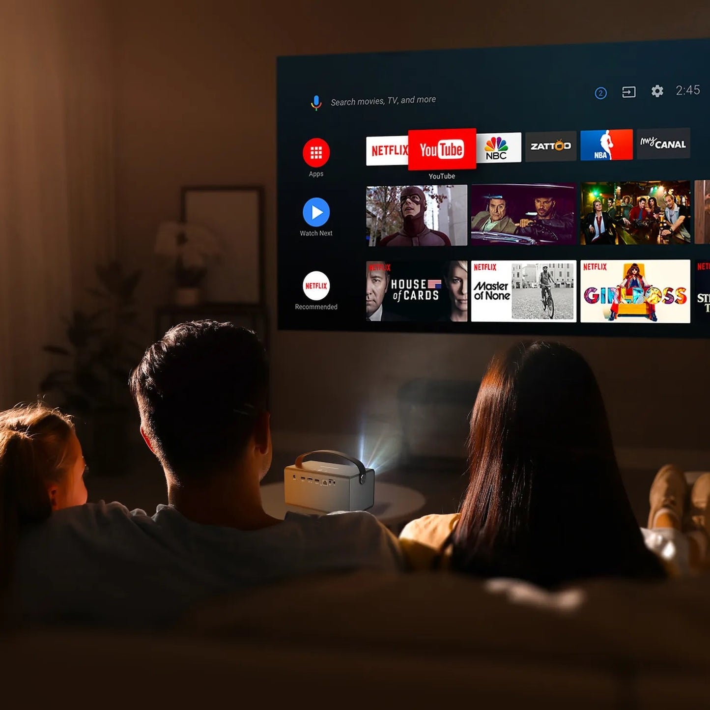 Rexing PV7 Pro Smart DLP Projector 600ANSI with 3D Projection, Wi-Fi, Bluetooth