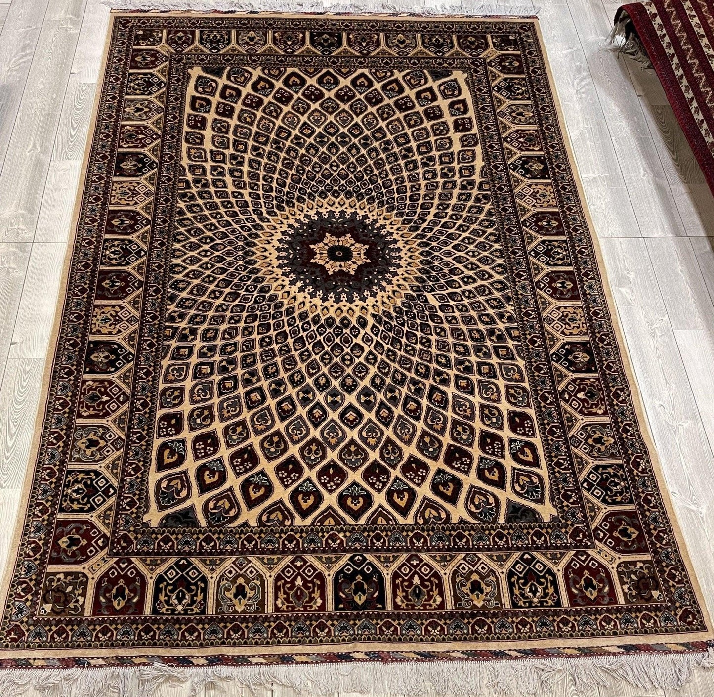 Handmade Afghani Gumbad Dome Area Rug 7x10 ft