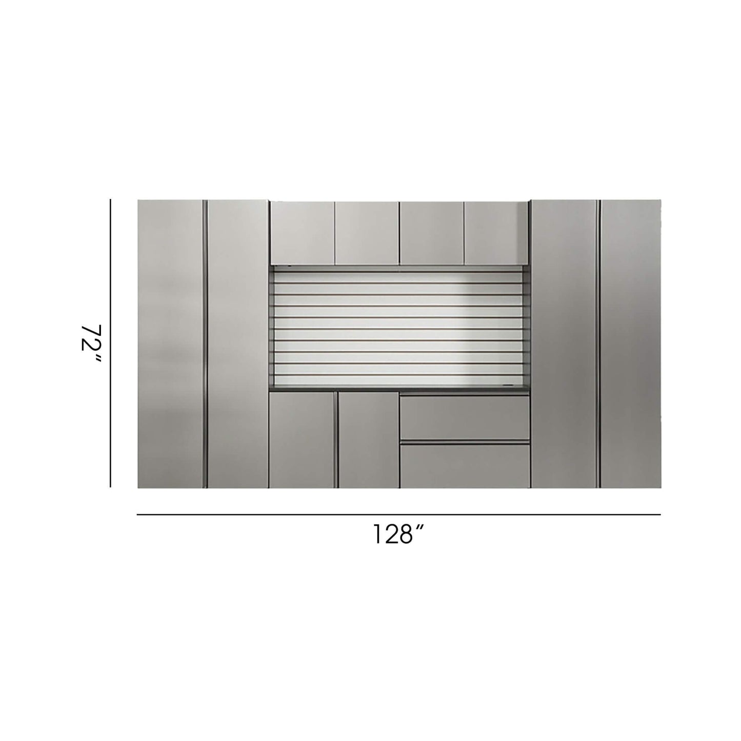 Alora Heavy-Duty Wall-Mounted Metallic Gray Garage Cabinet Set With Soft Closing Doors And Drawers (SAK24368)