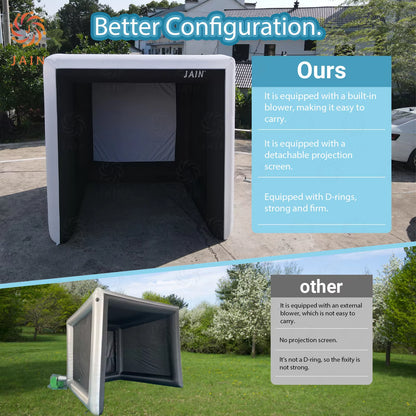 Indoor Inflatable Golf Simulator Kids Golf Practice Swing Tent Inflatable Driving Range Trainning Cage for Exercise&Play