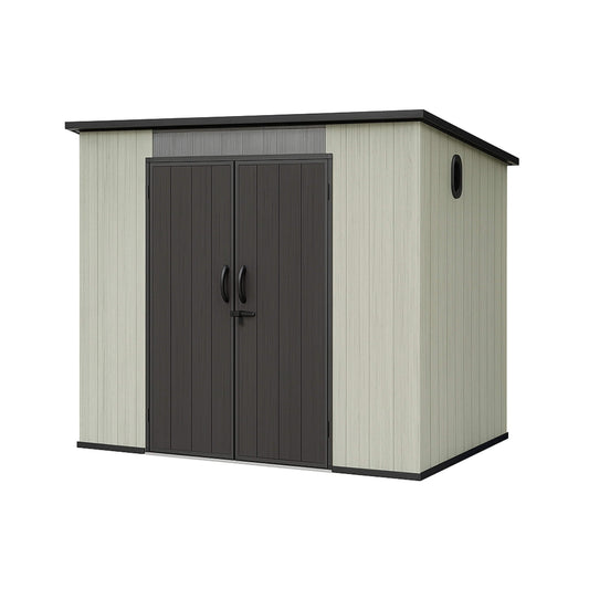 [06X08FT] Alora Outdoor Resin Storage Shed With Lockable Double Doors And Sloping Roof (SAK73286)
