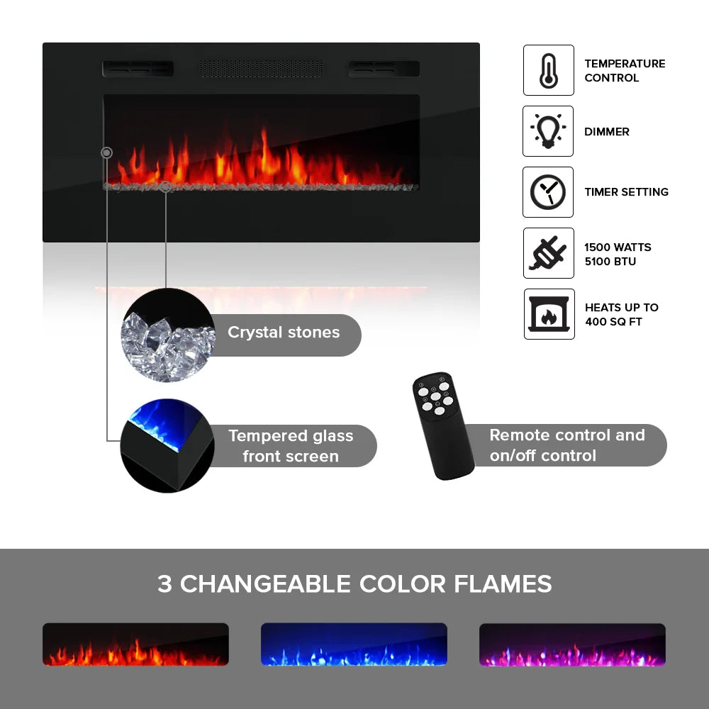 Woody BL-EF Fireplace TV Stand for Tvs up to 85", Modern High Gloss 77" Entertainment Center, Electric Fireplace TV Media Console with Storage Cabinets