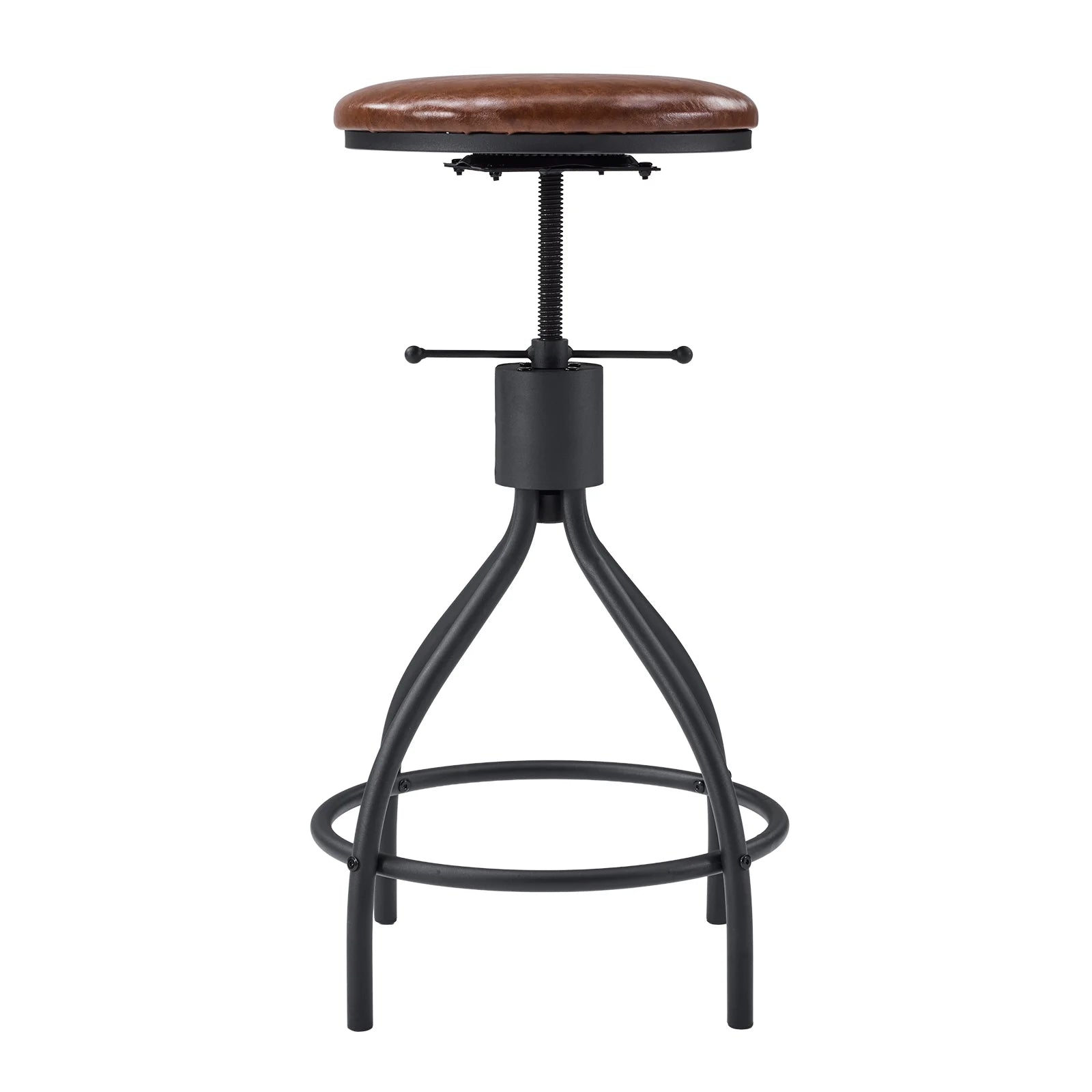 84" Bar Table and Chairs Set for 4~6, Pub Set for 4 PU Padded Barstools Swivel Stool Dining Table Set, Modern Dining Set for 4, Retro Brown