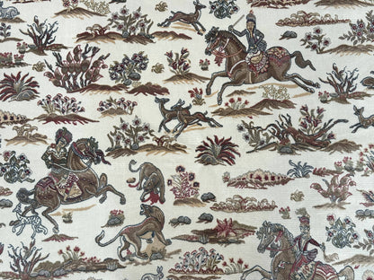 Turkish Silk Rug 5x8, Ivory, Hunting Design, Animal Pictorials, Bamboo Silk