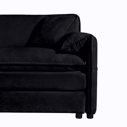 Modular Sectional Sofa, Oversized Deep Seat U Shaped Couch, Chenille,Black