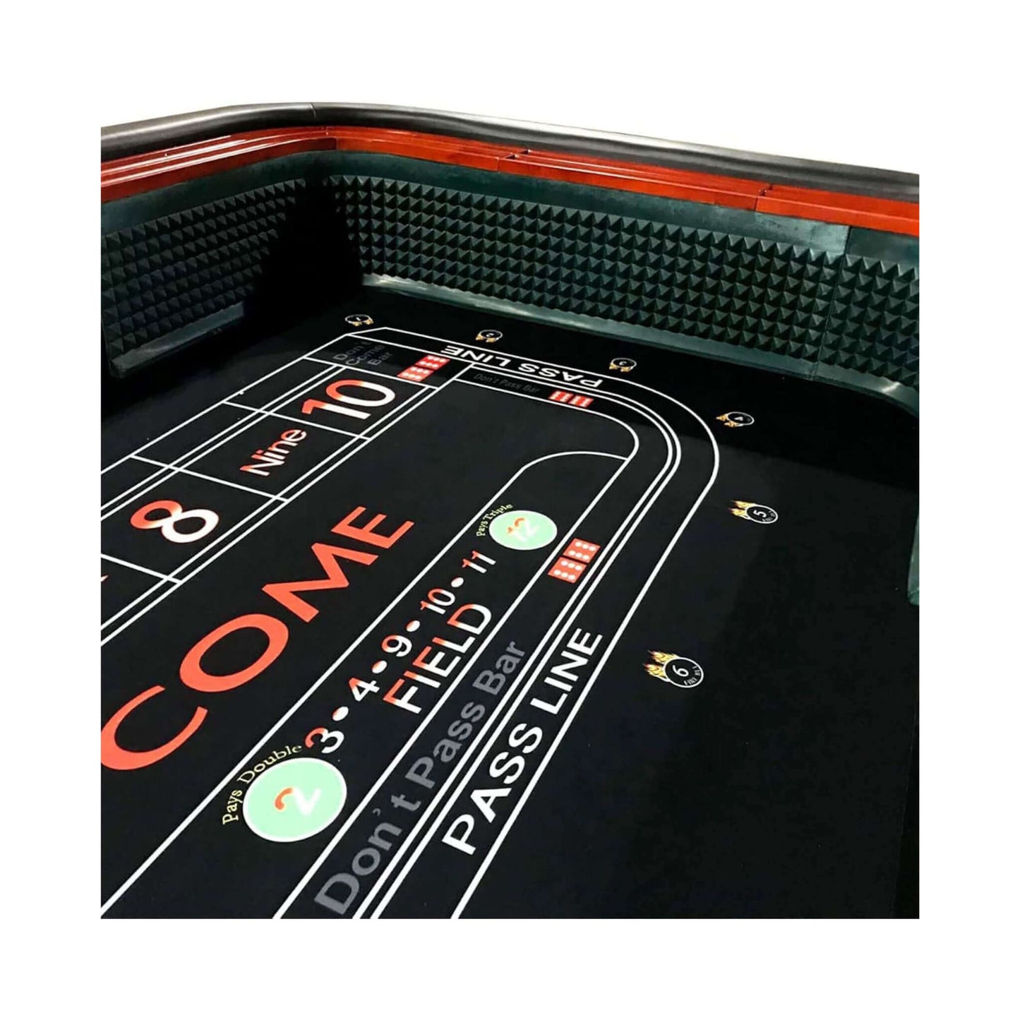 12FT Casino Style Craps Table With Full Drink Rail And Cushion Rim Cover (SAK35098)