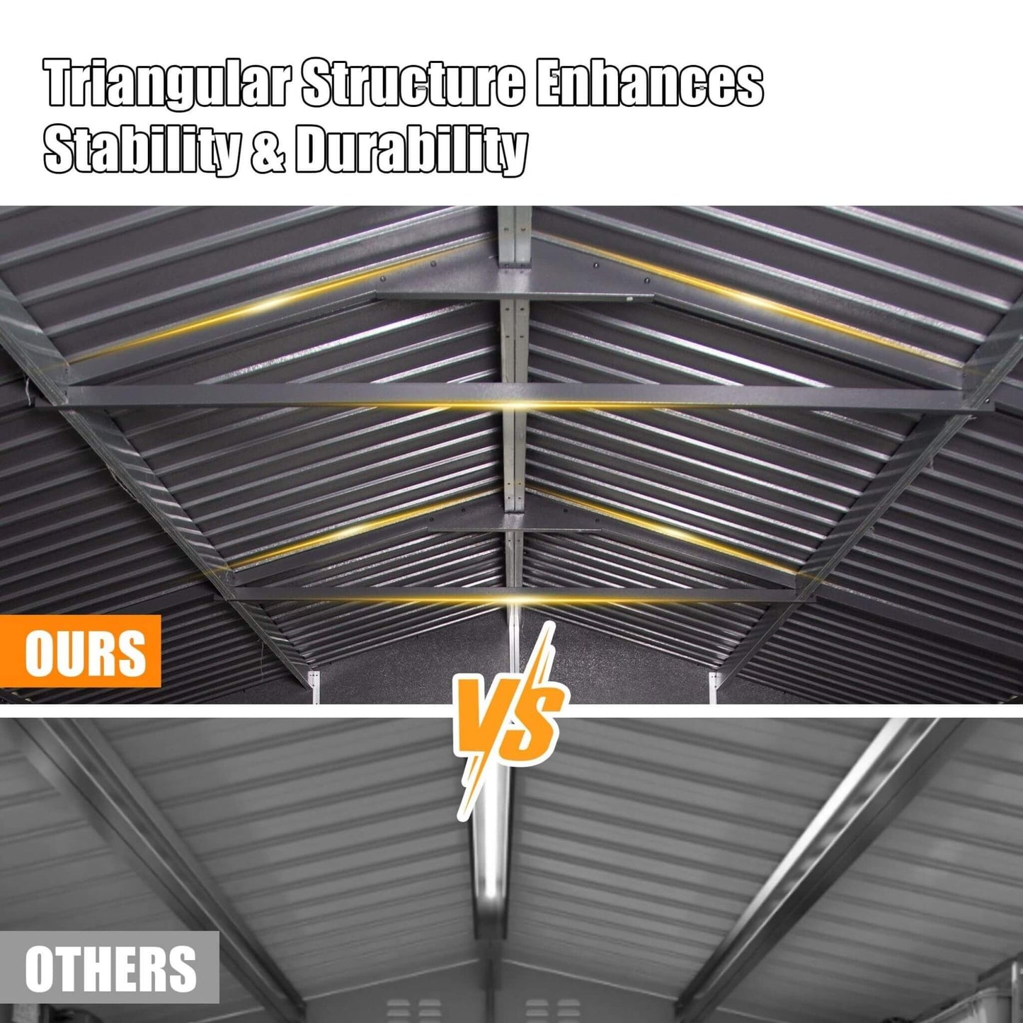 [12X25FT] Alora Extra Large Heavy-Duty Outdoor Metal Carport Garage Shed With Lockable Double Hinged Doors (SAK34153)