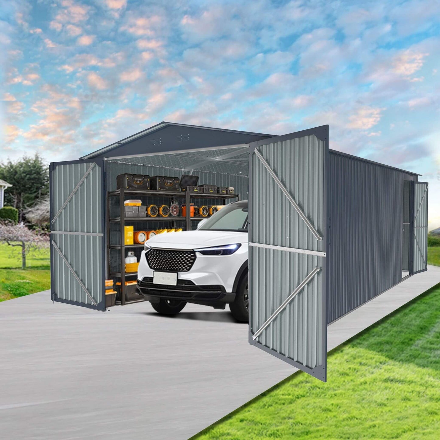 Alora Extra-Large Premium Weather-Resistant Outdoor Multi-Purpose Utility Storage Shed (13X20ft)