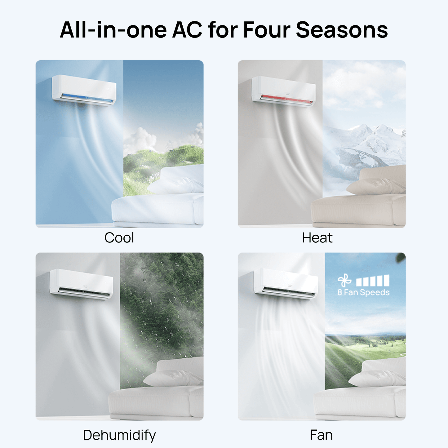 Greenland 24,000 BTU WiFi Ductless Mini Split AC with Heat Pump (R454B)