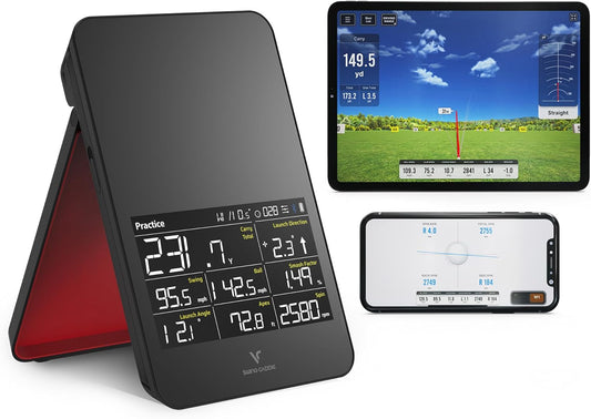 SC4 PRO Golf Launch Monitor & 3D Driving Range Simulator for Indoor and Outdoor Use | Portable Golf Swing Analyzer & Golf Tracker with Built-In Screen | No Fees