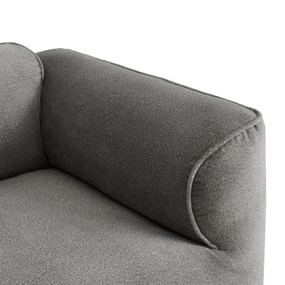 U_Style Luxury living room double-needle cut velvet sofa, 4-seater with pure sponge seat cushions and a detachable footstool, includes 3 throw pillows. Ideal for living rooms, apartments, and more.