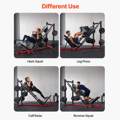 2000LBS Adjustable Leg Press And Hack Squat Machine For Home Gym Workouts (SAK53148)