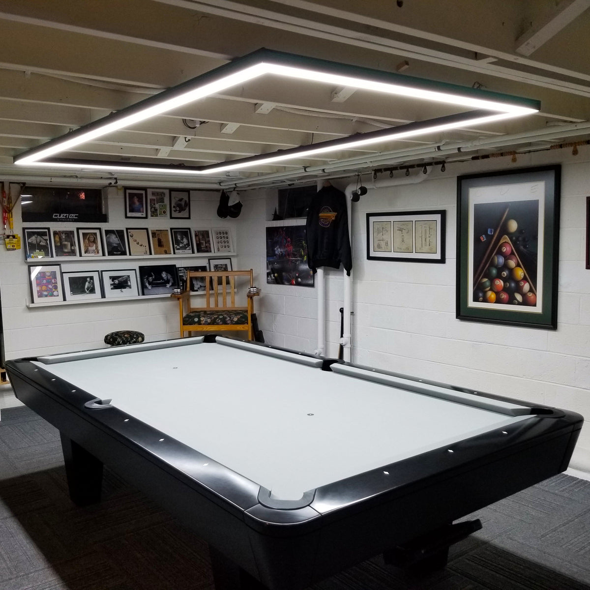 Perimeter Billiard Lights LED Pool Table Lighting 7' 8' 9' - Dimmable