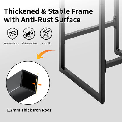 Bar Stools Set of 4, Counter Height Bar Stools with Back (26" Height) Thickened Metal Barstools Counter Stools Kitchen Island Chairs,Black