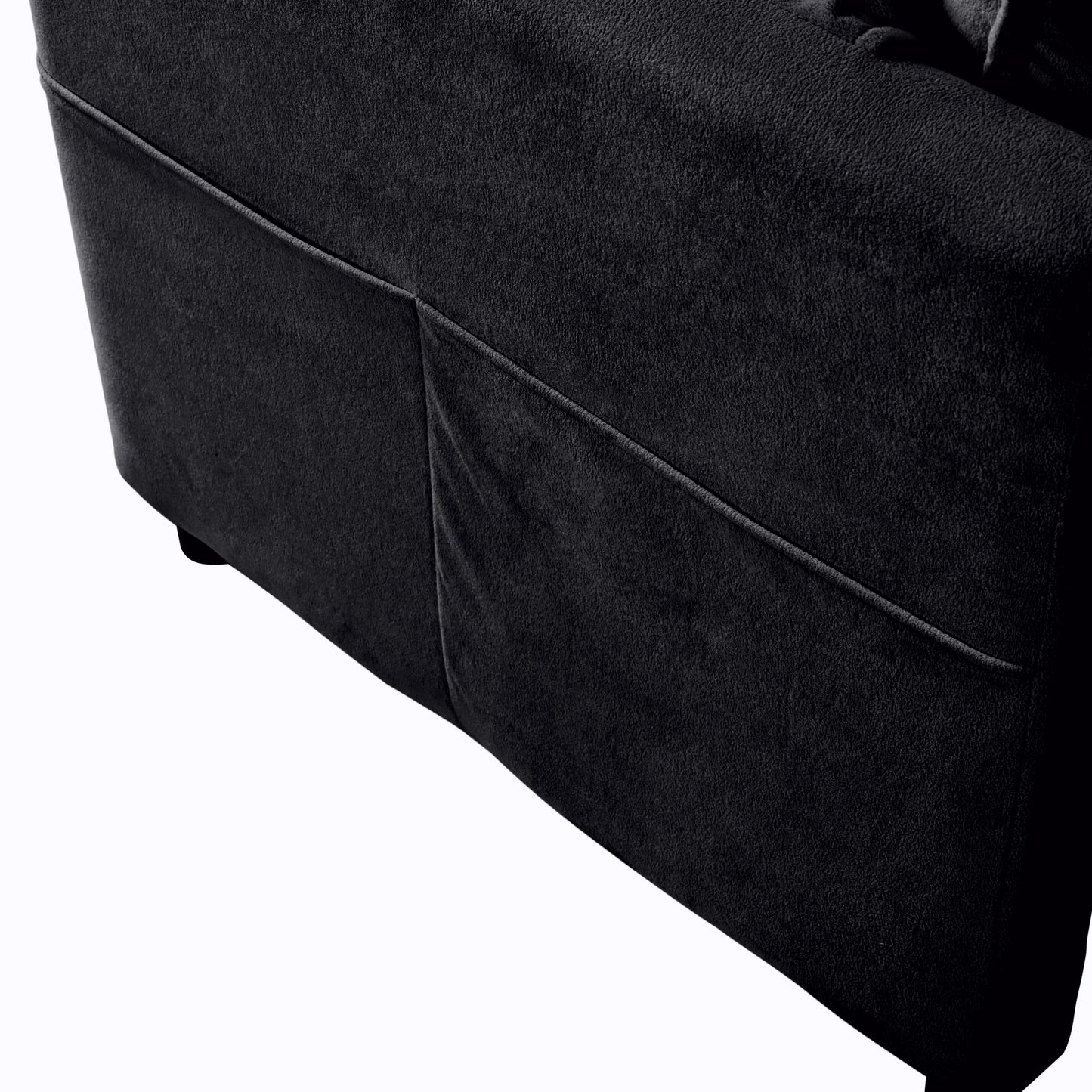 Modular Sectional Sofa, Oversized Deep Seat U Shaped Couch, Chenille,Black