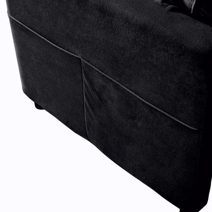 Modular Sectional Sofa, Oversized Deep Seat U Shaped Couch, Chenille,Black