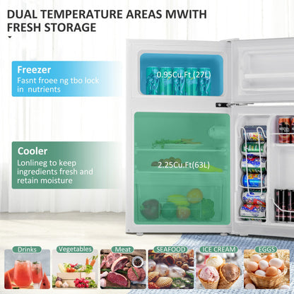Black 3.2 cu. ft. Retro Mini Refrigerator