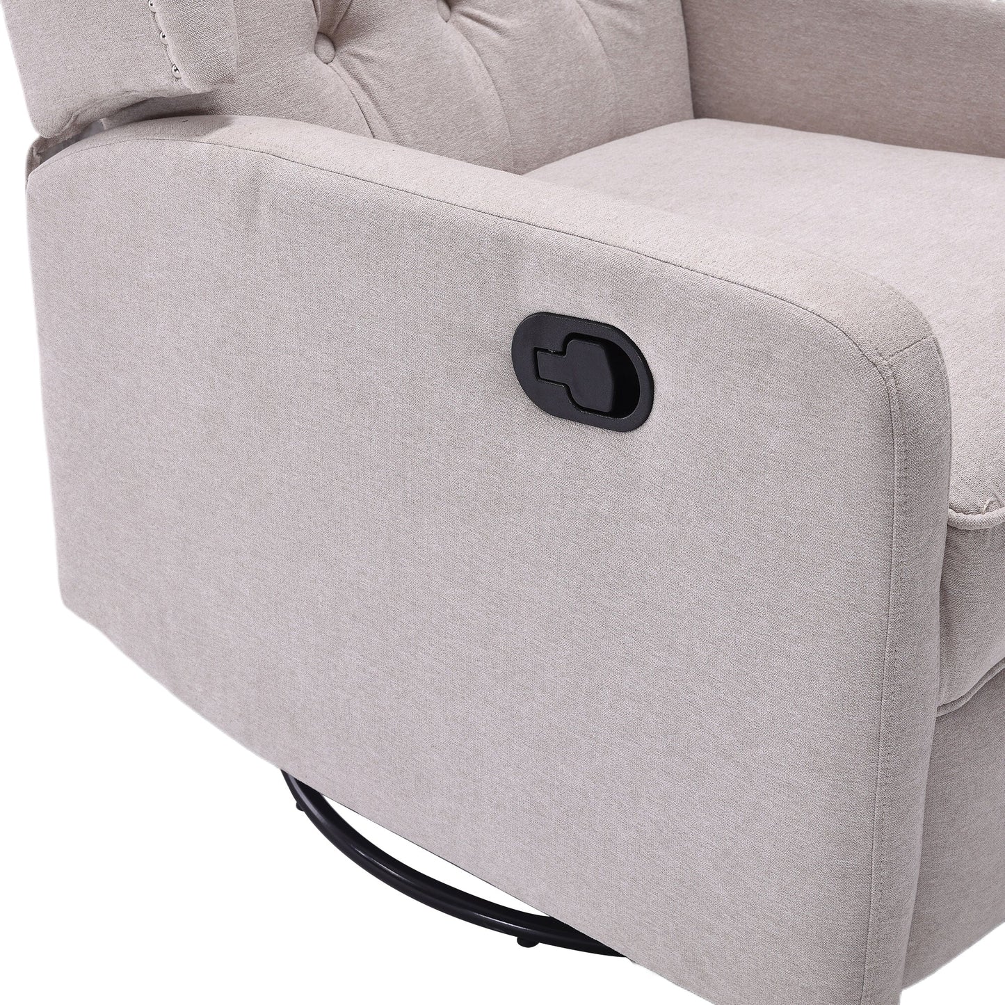 COOLMORE Rocking Recliner Chair,360 Degree Swivel Nursery Rocking Chair,Glider Chair,Modern Small Rocking Swivel Recliner Chair for Bedroom,Living Room Chair Home Theater Seat (Beige)