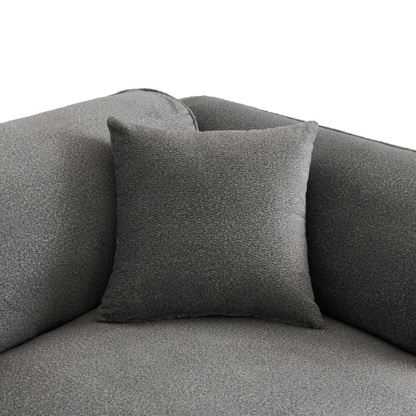 U_Style Luxury living room double-needle cut velvet sofa, 4-seater with pure sponge seat cushions and a detachable footstool, includes 3 throw pillows. Ideal for living rooms, apartments, and more.
