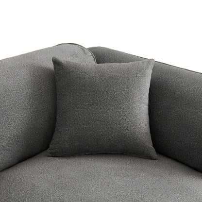 U_Style Luxury living room double-needle cut velvet sofa, 4-seater with pure sponge seat cushions and a detachable footstool, includes 3 throw pillows. Ideal for living rooms, apartments, and more.