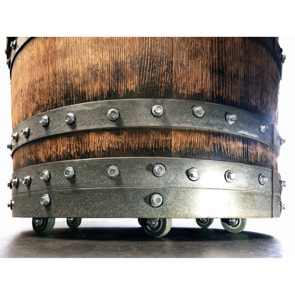 Whiskey & Wine Barrel Coffee Table Set — Full Round Table, 4 Chairs
