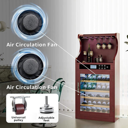 Luxury 43-Bottle Freestanding Low Noise Wine Cooler Cabinet