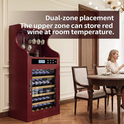 Luxury 43-Bottle Freestanding Low Noise Wine Cooler Cabinet