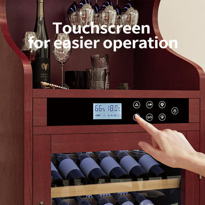 Luxury 43-Bottle Freestanding Low Noise Wine Cooler Cabinet