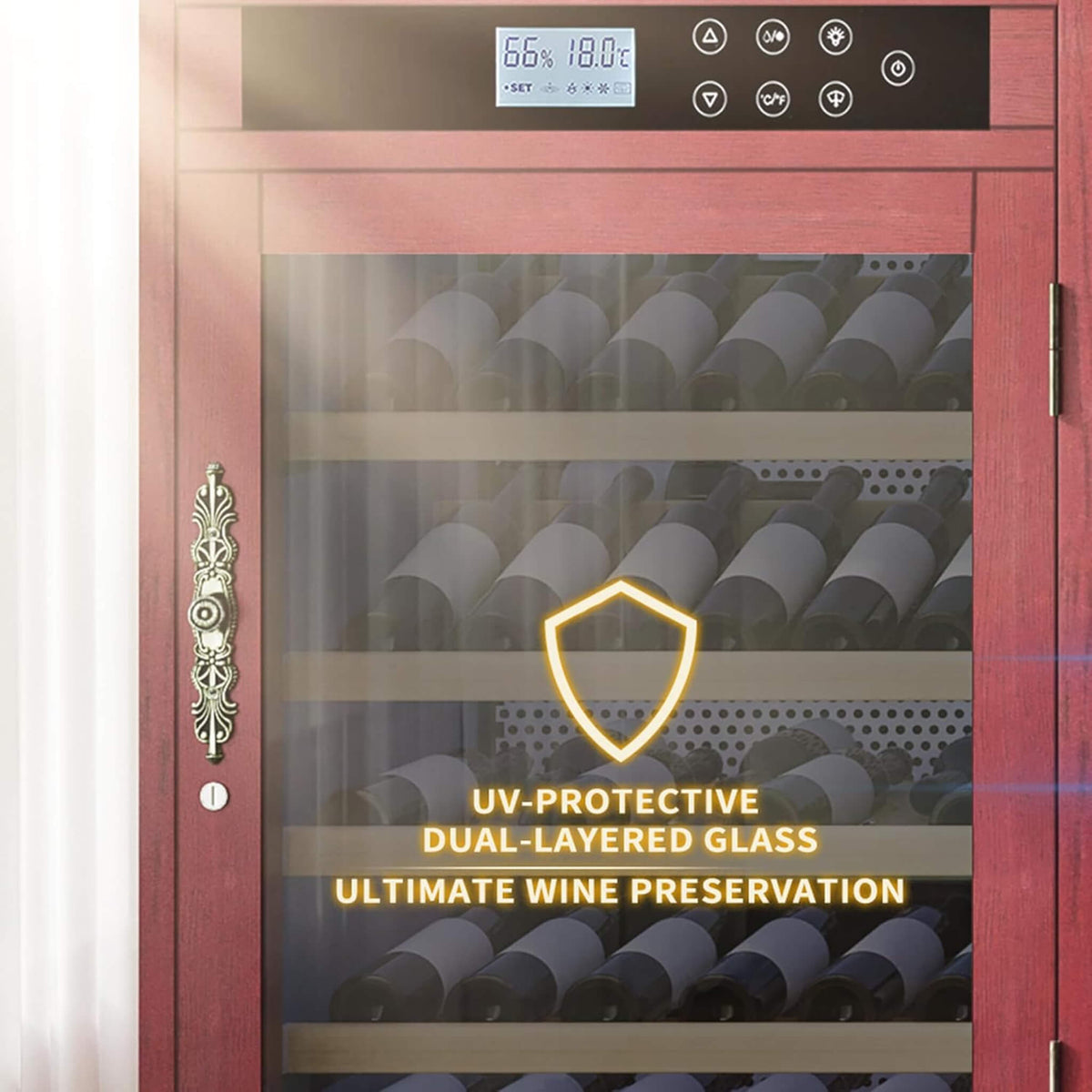 Luxury 43-Bottle Freestanding Low Noise Wine Cooler Cabinet