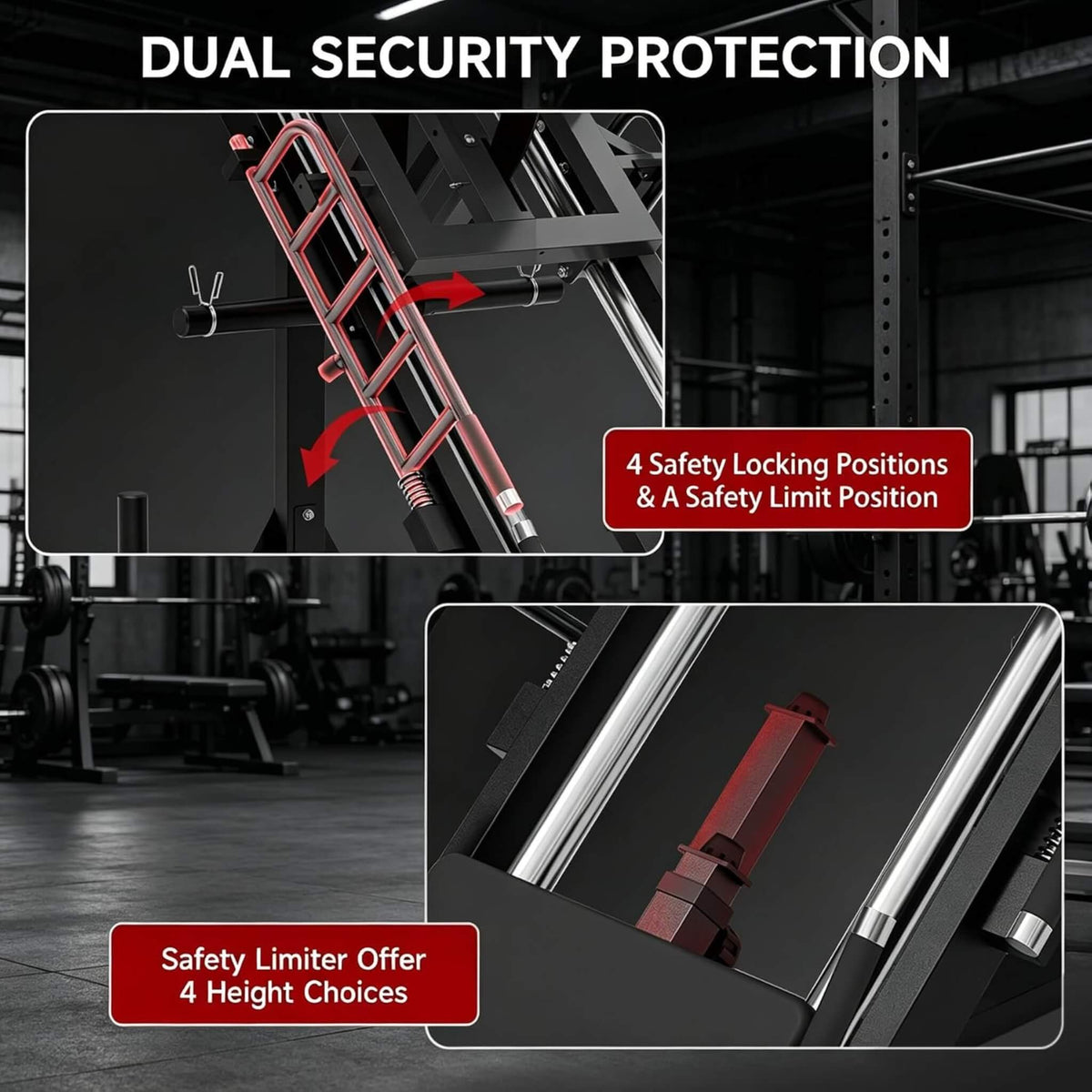 45-Degree Leg Press Hack Squat Machine With Weight Storage