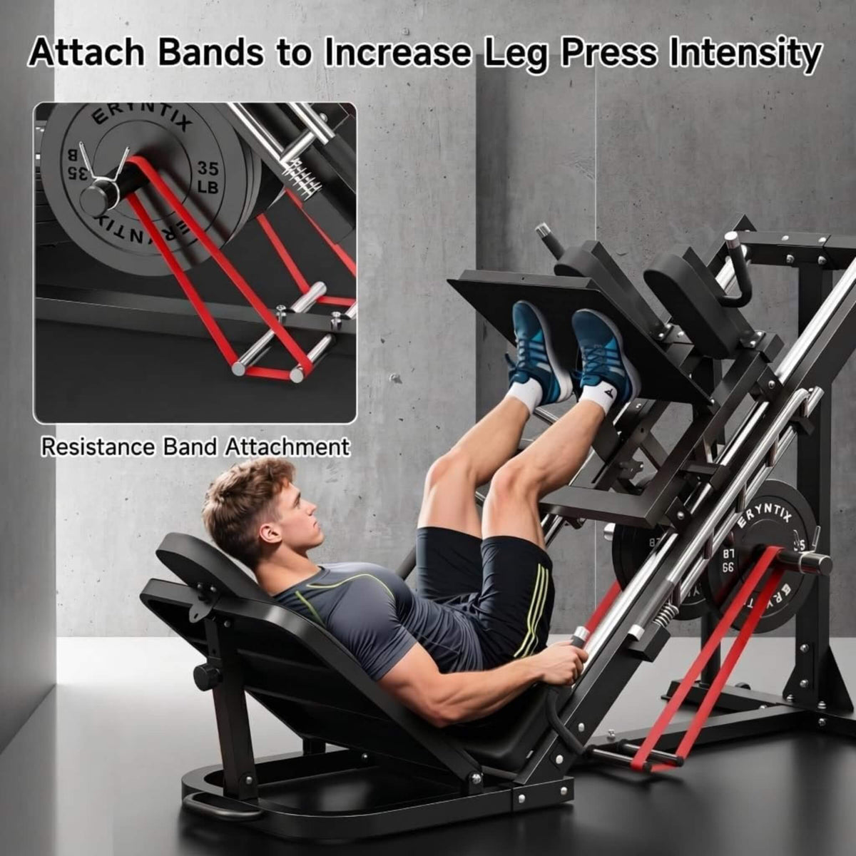 45-Degree Leg Press Hack Squat Machine With Weight Storage