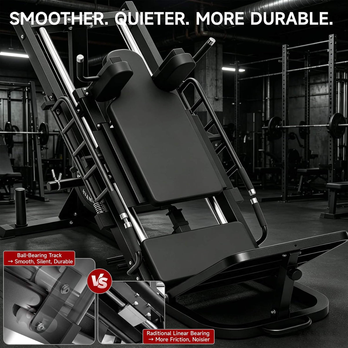 45-Degree Leg Press Hack Squat Machine With Weight Storage