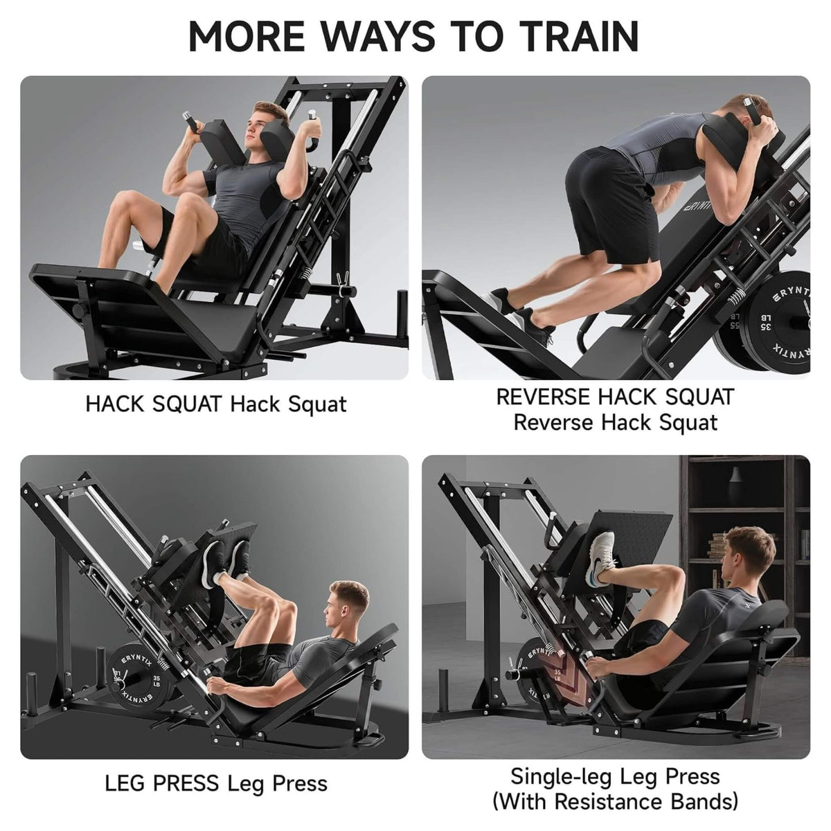 45-Degree Leg Press Hack Squat Machine With Weight Storage