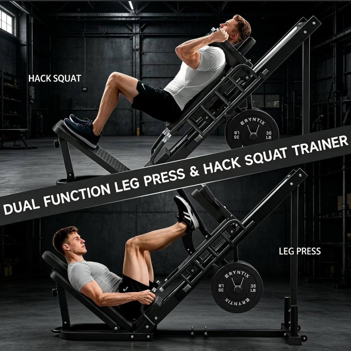 45-Degree Leg Press Hack Squat Machine With Weight Storage