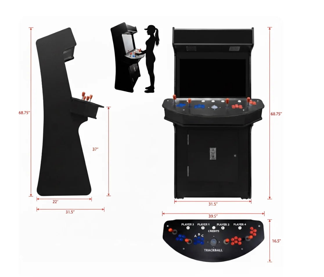 4-Player Stand-Up Arcade with 2 Shooting Guns – 4600+ Retro Games