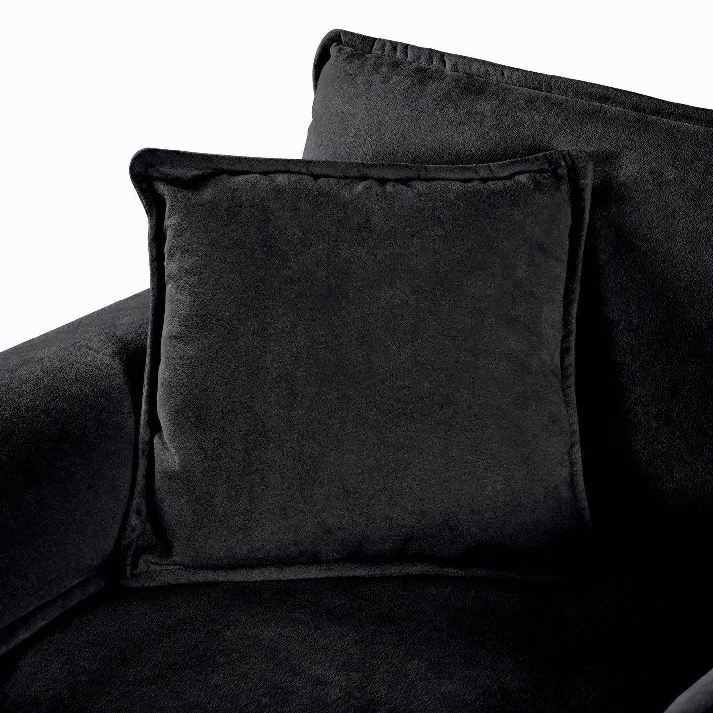 Modular Sectional Sofa, Oversized Deep Seat U Shaped Couch, Chenille,Black