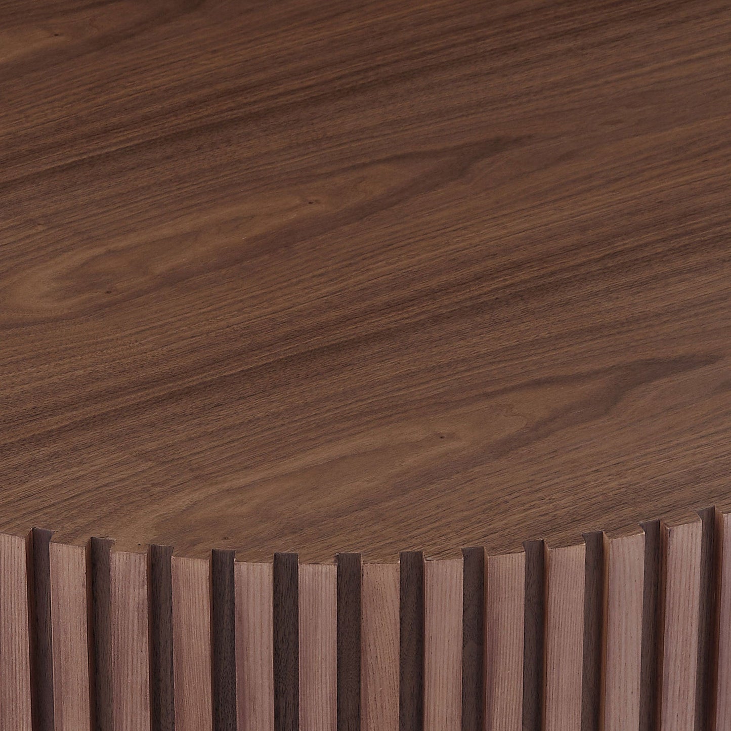 39.37'' Round MDF Coffee Table Mid Century Modern Coffee Table Unique Coffee Table for Living Room Furniture, Tea Table WALNUT