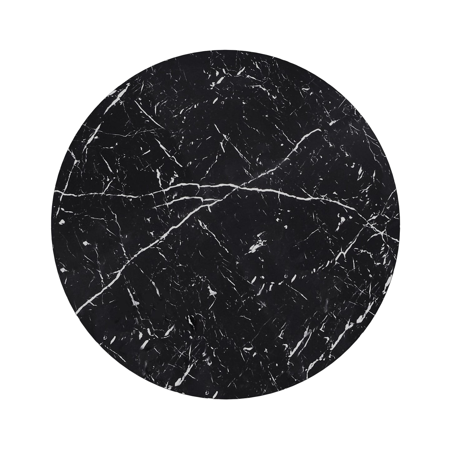 42.12"Modern Round Dining Table with Printed Black Marble Table Top for Dining Room