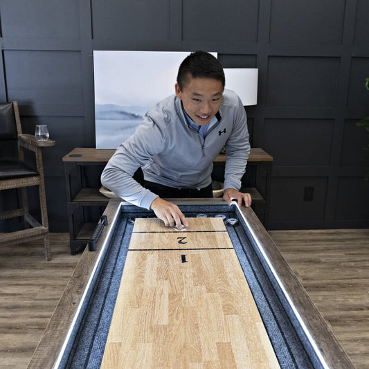 Kirkwood 9’ LED Light up Shuffleboard Table with Bowling