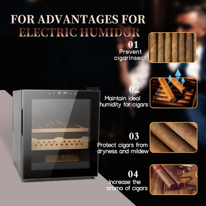 50L Cigar Humidors with 3-IN-1 Cooling, Heating & Humidity Control, 250 Counts Capacity Cigar Humidor Humidifiers with Constant Temperature Controller
