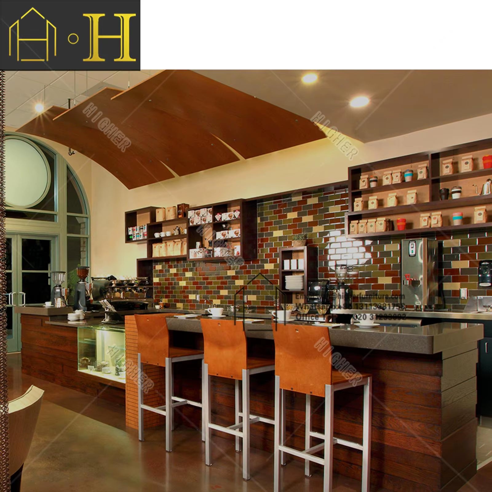 Modern Cafe Interior Design Furniture Decoration Bar Counter Design Coffee Bar Counters for Sale Bubble Tea Shop Showcase