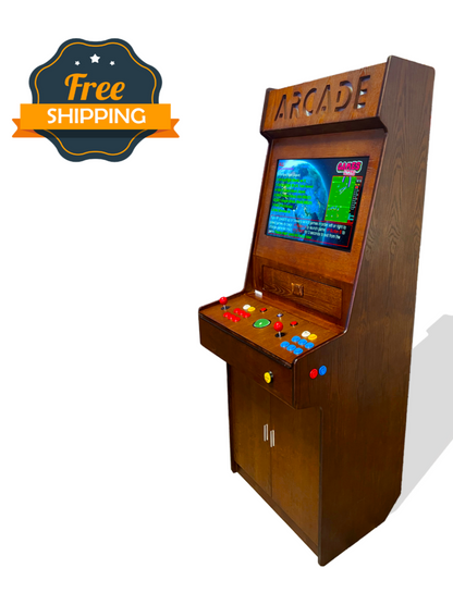 Full-sized two player upright arcade game with wood grain finish (3,000+ games)