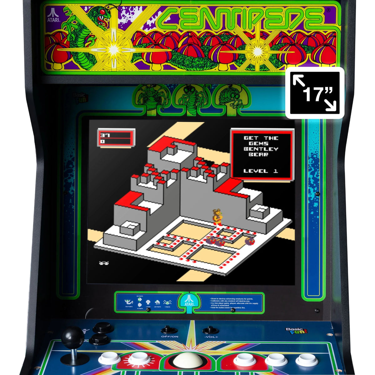 Atari Centipede Ultra Series Game Machine with 17" Screen and 40 Games