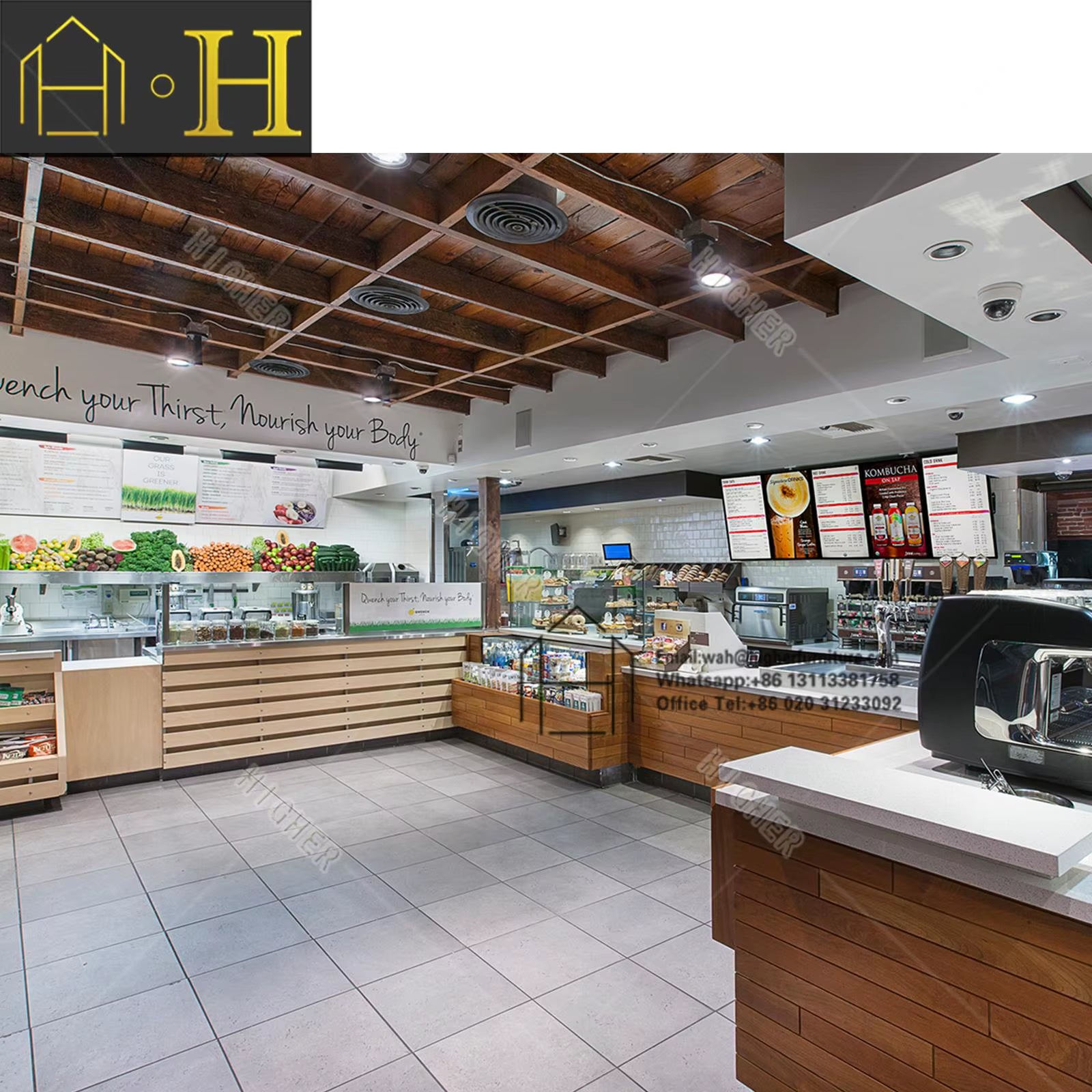 Modern Cafe Interior Design Furniture Decoration Bar Counter Design Coffee Bar Counters for Sale Bubble Tea Shop Showcase