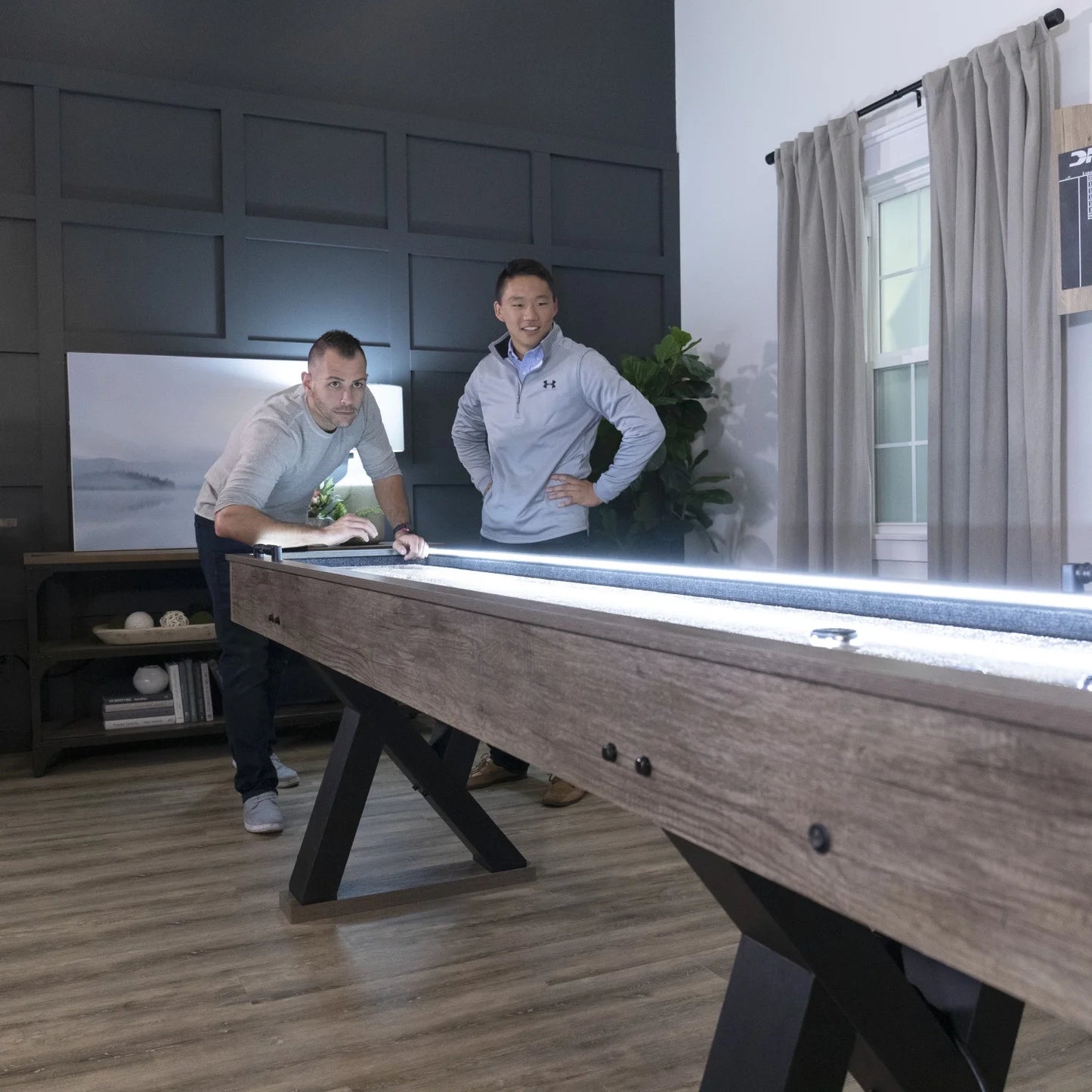 Kirkwood 9’ LED Light up Shuffleboard Table with Bowling