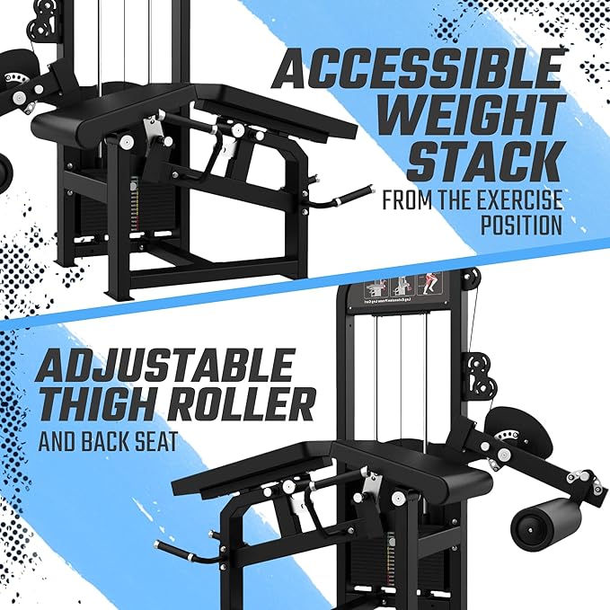 Selectorized Leg Extension & Prone Leg Curl Combo w/250lb weight stack (New)