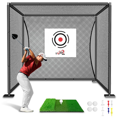 Golf Driving Cage – Black Net, Multiple Sizes