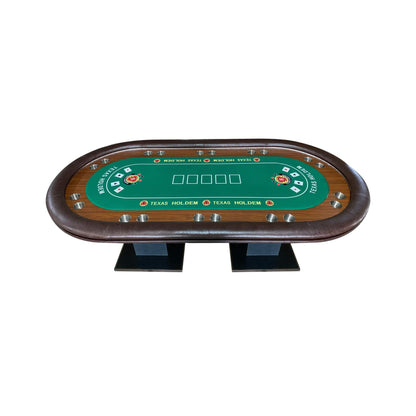 Luxury 96-Inch Gaming Table With LED Lights, Durable Velvet Surface, And Sturdy Pedestal Base (SAK92853)