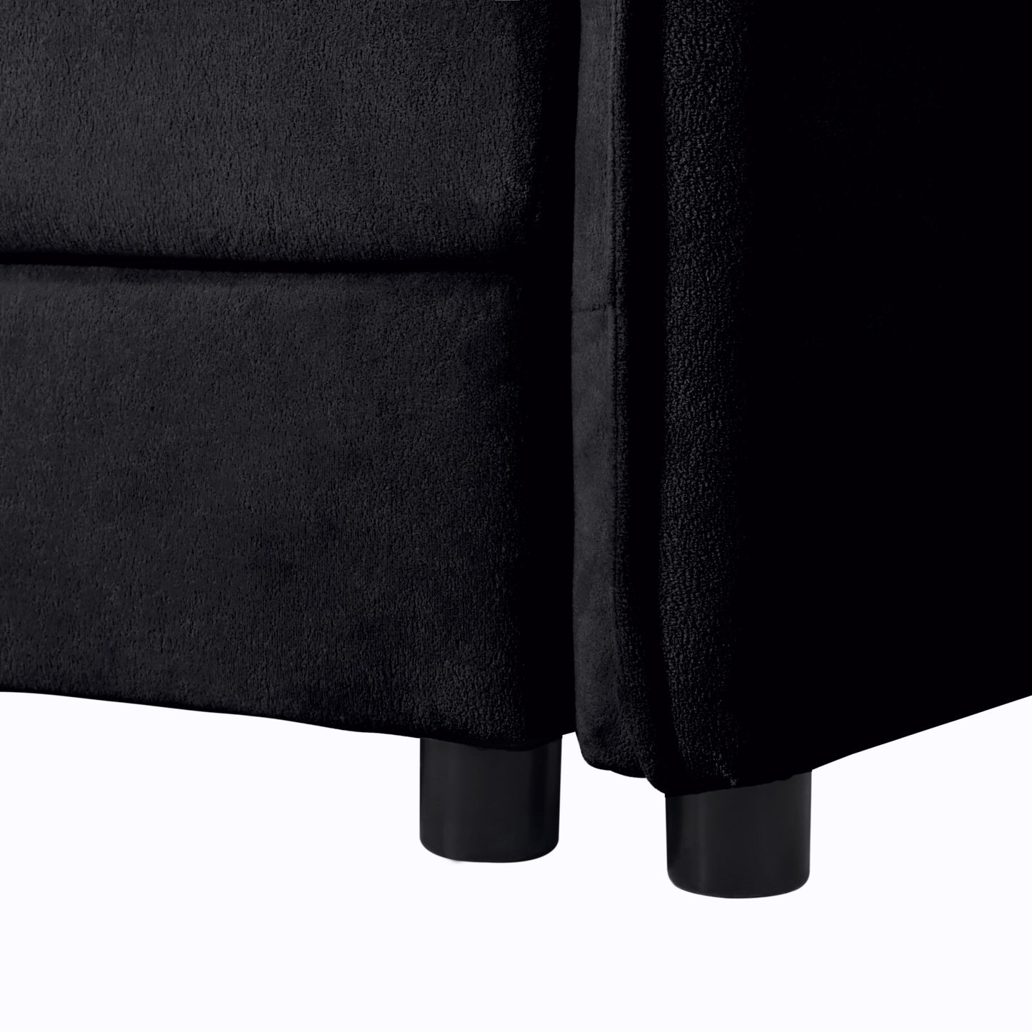 Modular Sectional Sofa, Oversized Deep Seat U Shaped Couch, Chenille,Black
